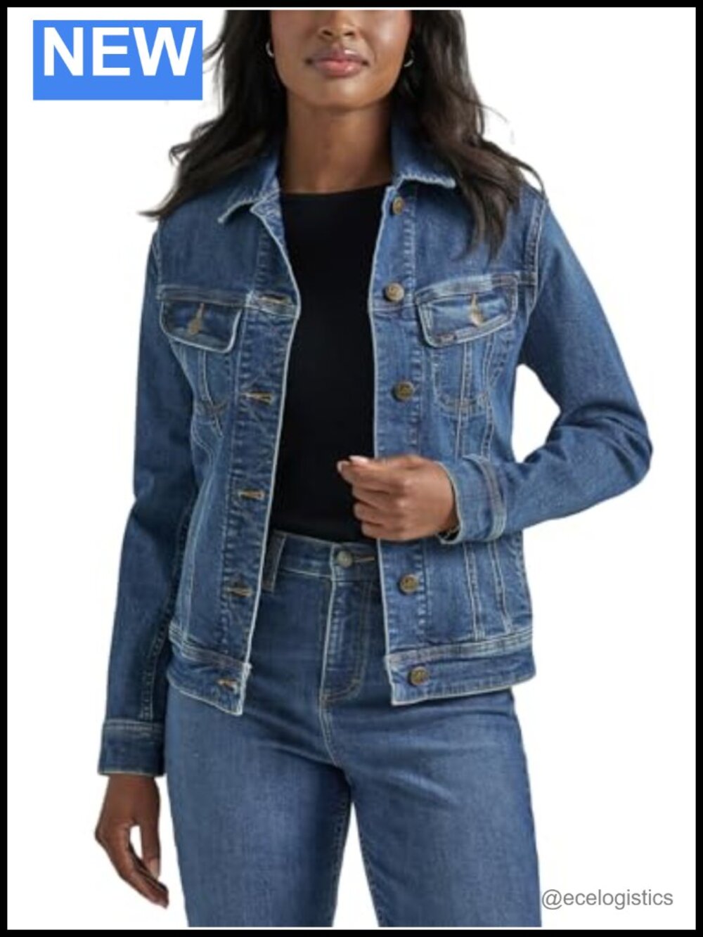 Lee Women's Denim Jacket Regular Fit Stretch Cotton Button Front